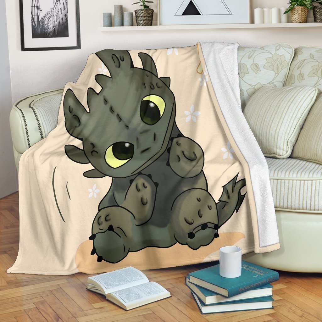 Cute Baby Toothless Blanket Custom Dragon Home Decoration-Gear Wanta
