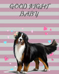Cute Bernese Dog Fleece Blanket Funny Goodnight Baby-Gear Wanta