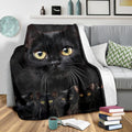 Cute Black Cat Fleece Blanket For Cat Lover-Gear Wanta