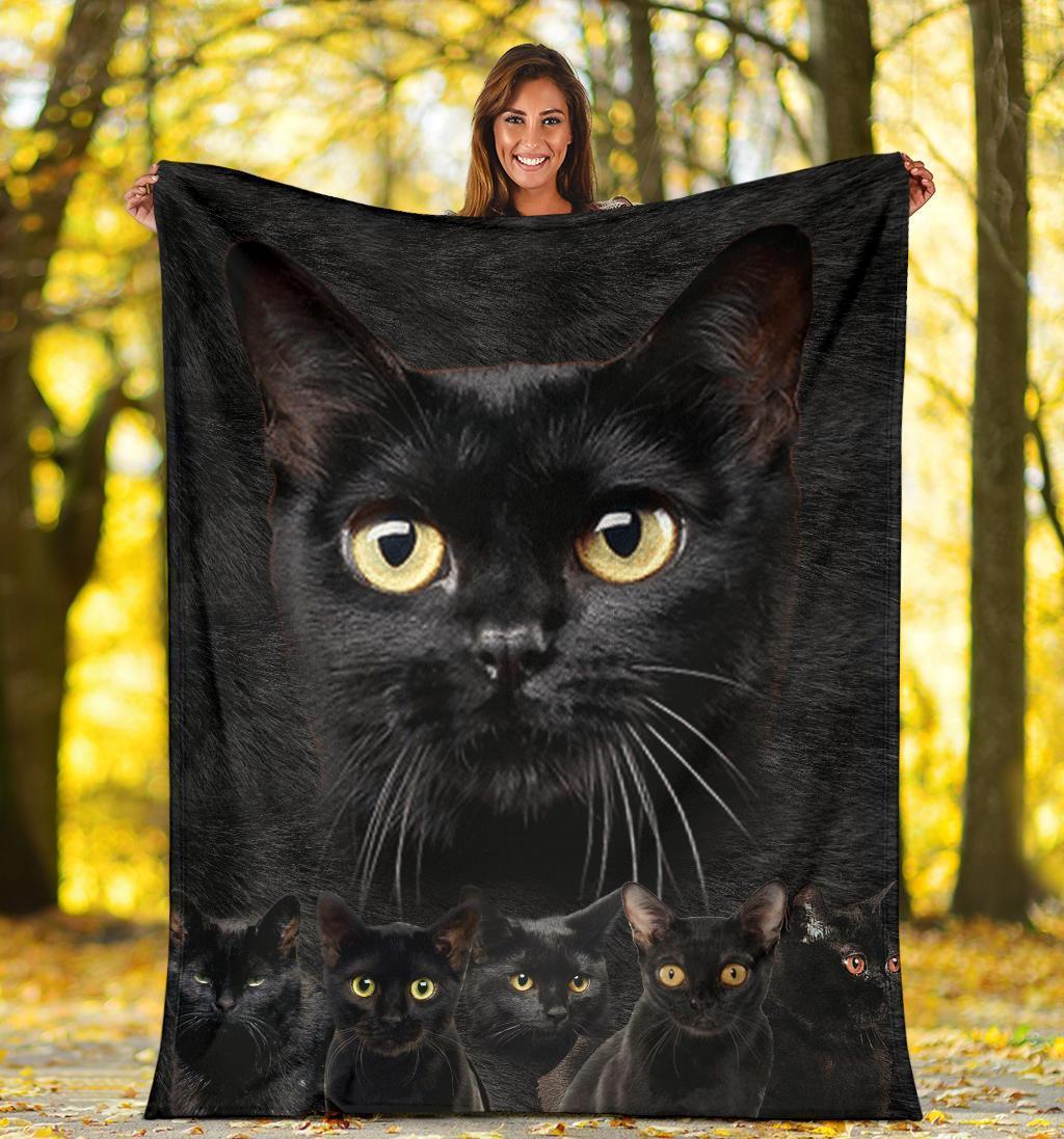 Cute Black Cat Fleece Blanket For Cat Lover-Gear Wanta