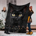 Cute Black Cat Fleece Blanket For Cat Lover-Gear Wanta