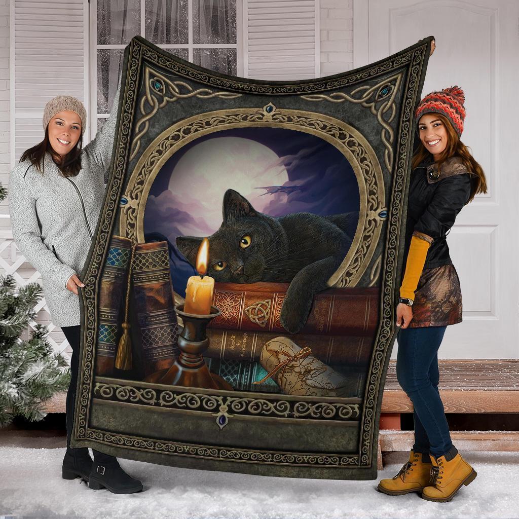 Cute Black Cat Fleece Blanket For Cat Lover-Gear Wanta