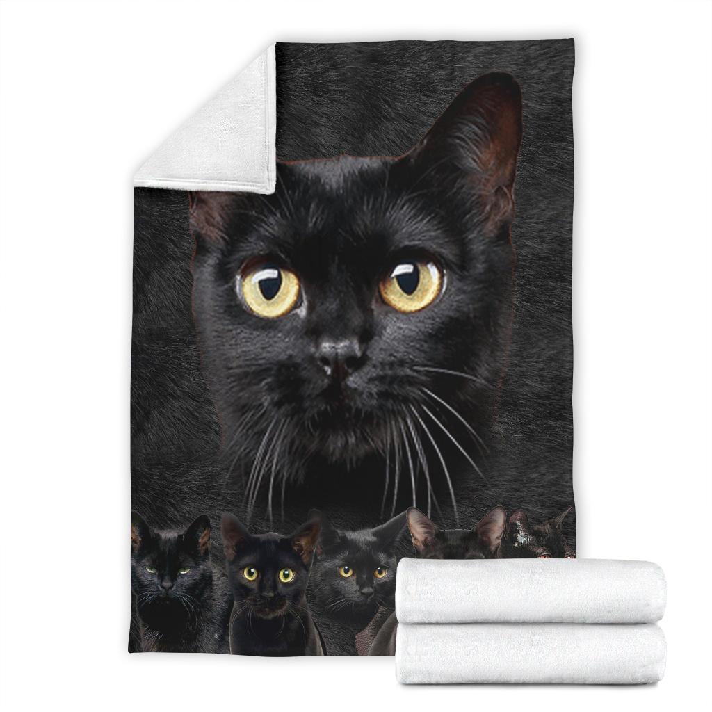 Cute Black Cat Fleece Blanket For Cat Lover-Gear Wanta