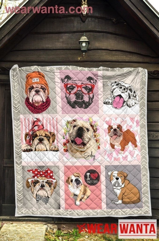 Cute Bulldog Lovers Quilt Blanket Gift-Gear Wanta