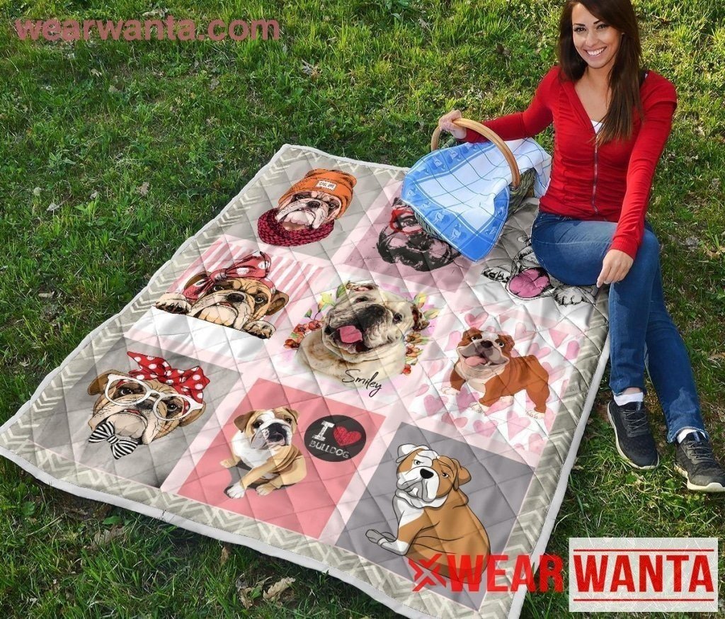 Cute Bulldog Lovers Quilt Blanket Gift-Gear Wanta