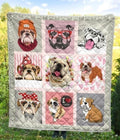 Cute Bulldog Lovers Quilt Blanket Gift-Gear Wanta