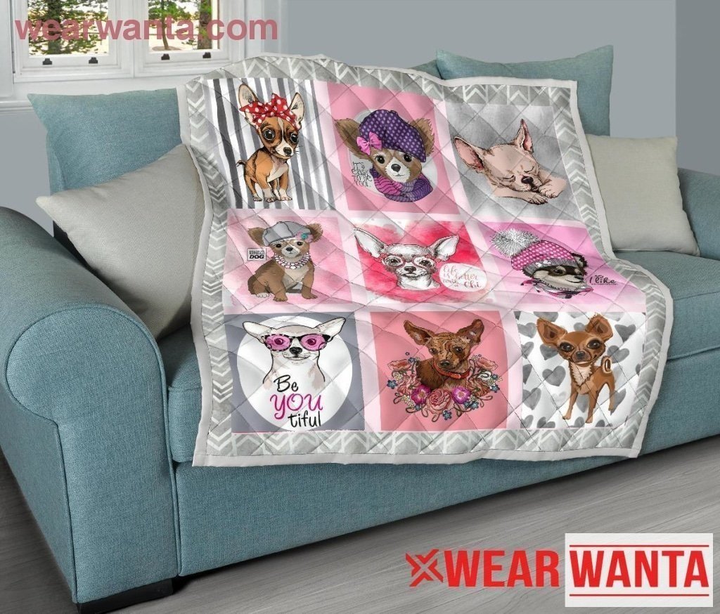 Cute Chihuahua Dog Lover Quilt Blanket-Gear Wanta