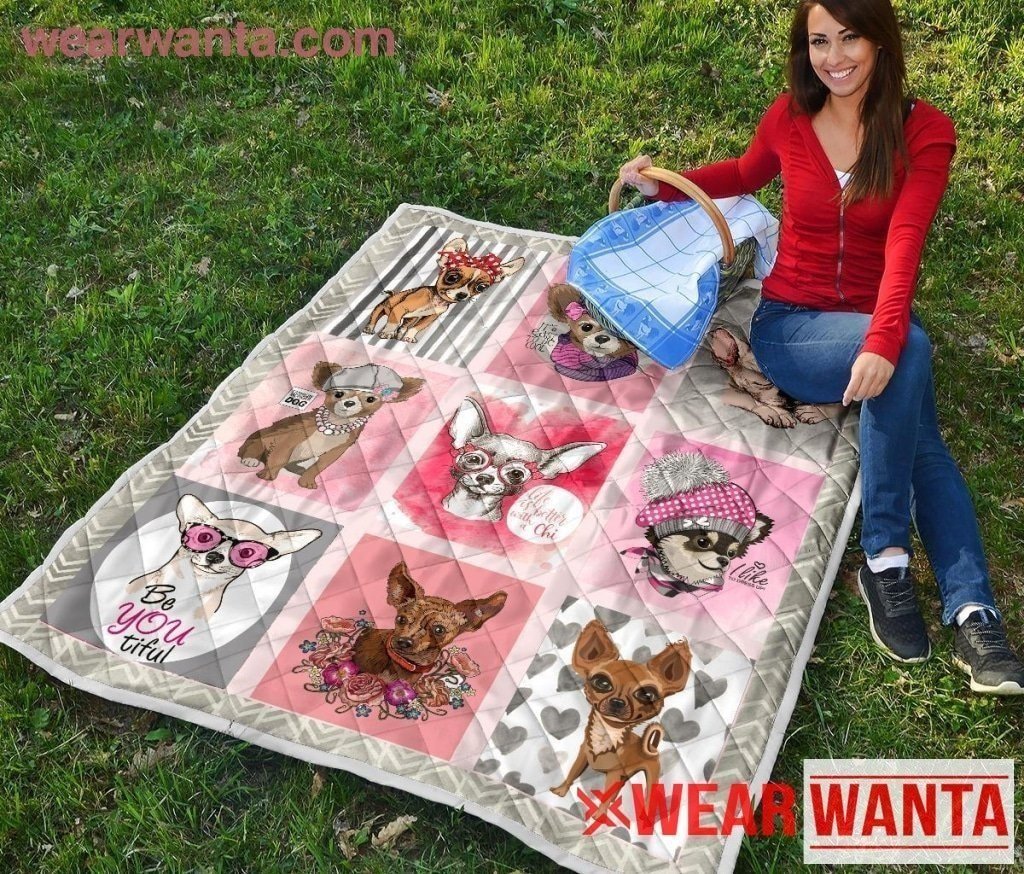 Cute Chihuahua Dog Lover Quilt Blanket-Gear Wanta