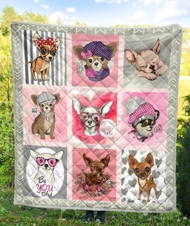 Cute Chihuahua Dog Lover Quilt Blanket-Gear Wanta