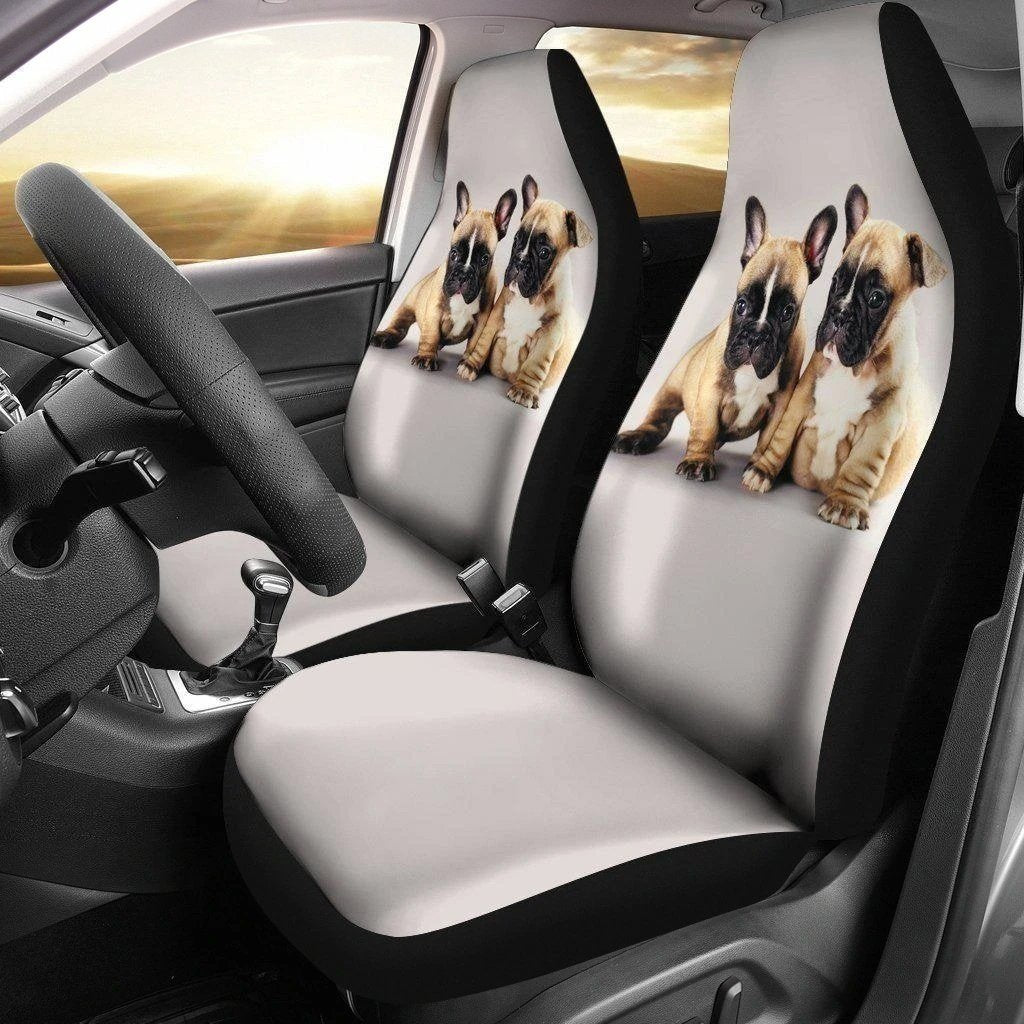 Cute Couple French Bulldog Car Seat Covers Custom Car Decoration-Gear Wanta