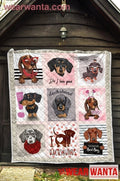 Cute Dachshund Dog Lover Quilt Blanket Gift-Gear Wanta