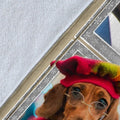 Cute Dachshunds Frame Fleece Blanket Dog-Gear Wanta