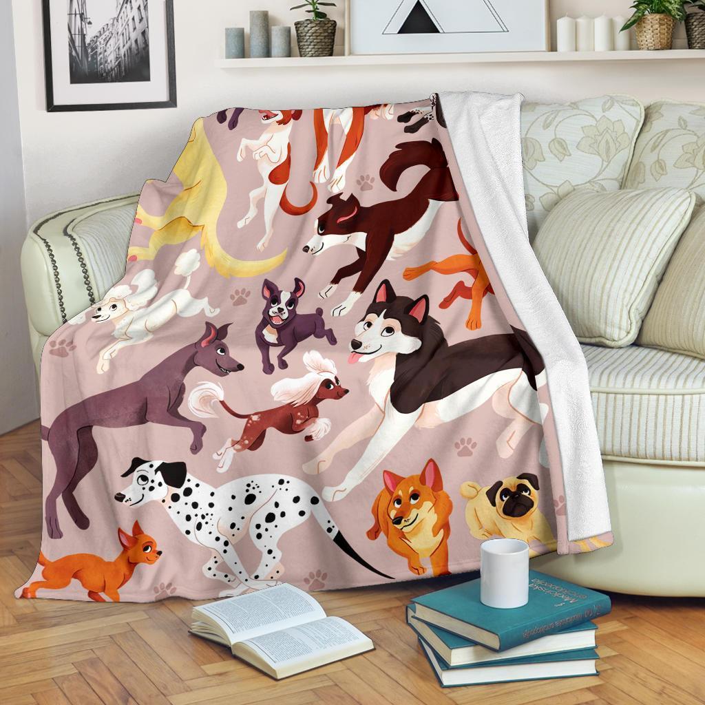 Cute Dogs Blanket Custom Pattern Dog Lover Home Decoration-Gear Wanta
