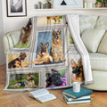 Cute German Shepherd Fleece Blanket Dog Photo Frame Style-Gear Wanta