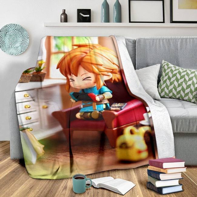 Cute Link Legend Of Zelda Fleece Blanket Fan Gift-Gear Wanta
