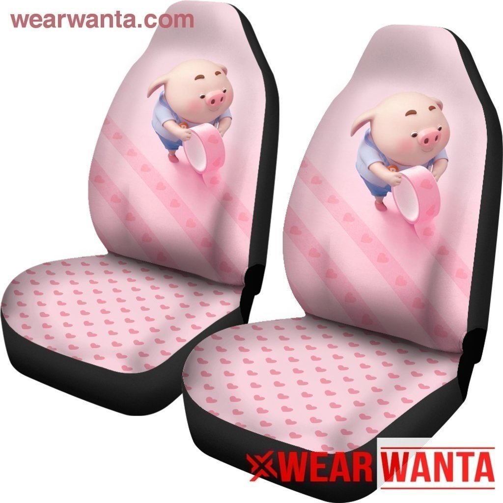 Cute Pink Pig With Heart Car Seat Covers LT03-Gear Wanta