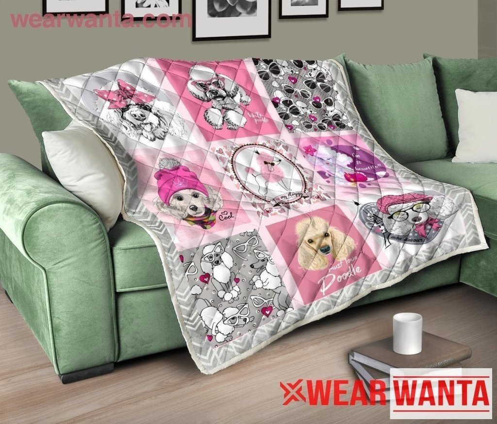 Cute Poodle Dog Lover Quilt Blanket Gift-Gear Wanta