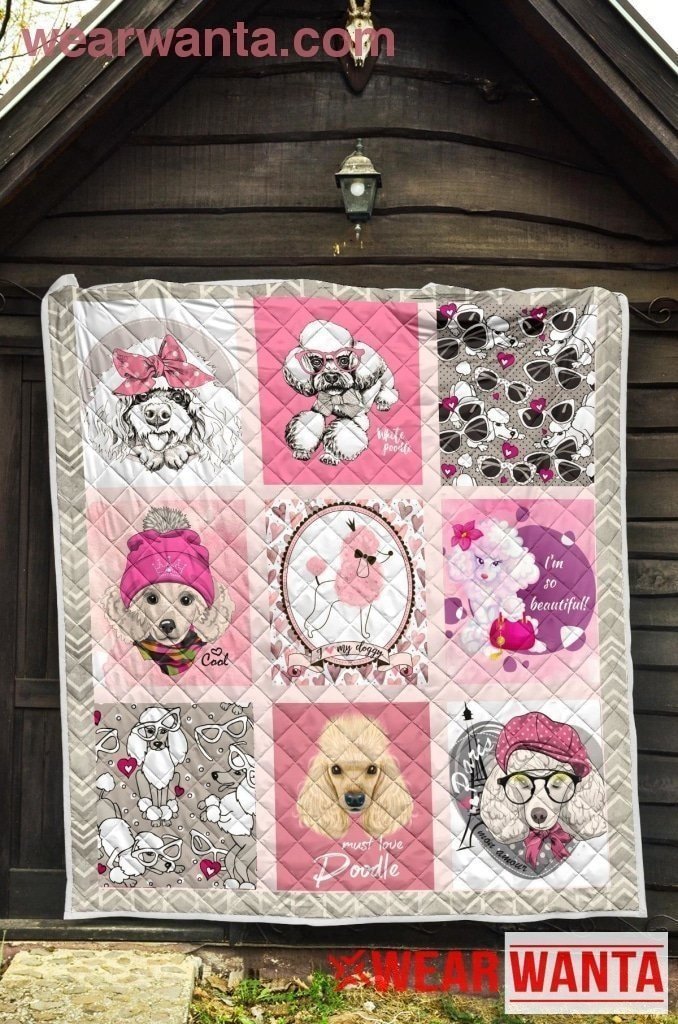 Cute Poodle Dog Lover Quilt Blanket Gift-Gear Wanta