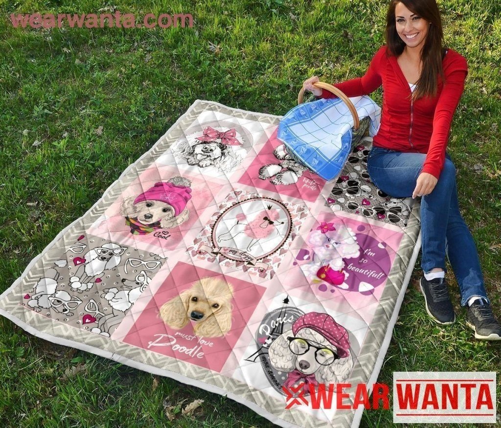 Cute Poodle Dog Lover Quilt Blanket Gift-Gear Wanta