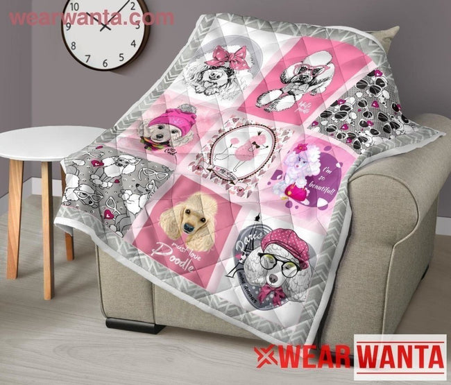 Cute Poodle Dog Lover Quilt Blanket Gift-Gear Wanta