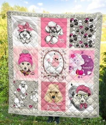 Cute Poodle Dog Lover Quilt Blanket Gift-Gear Wanta