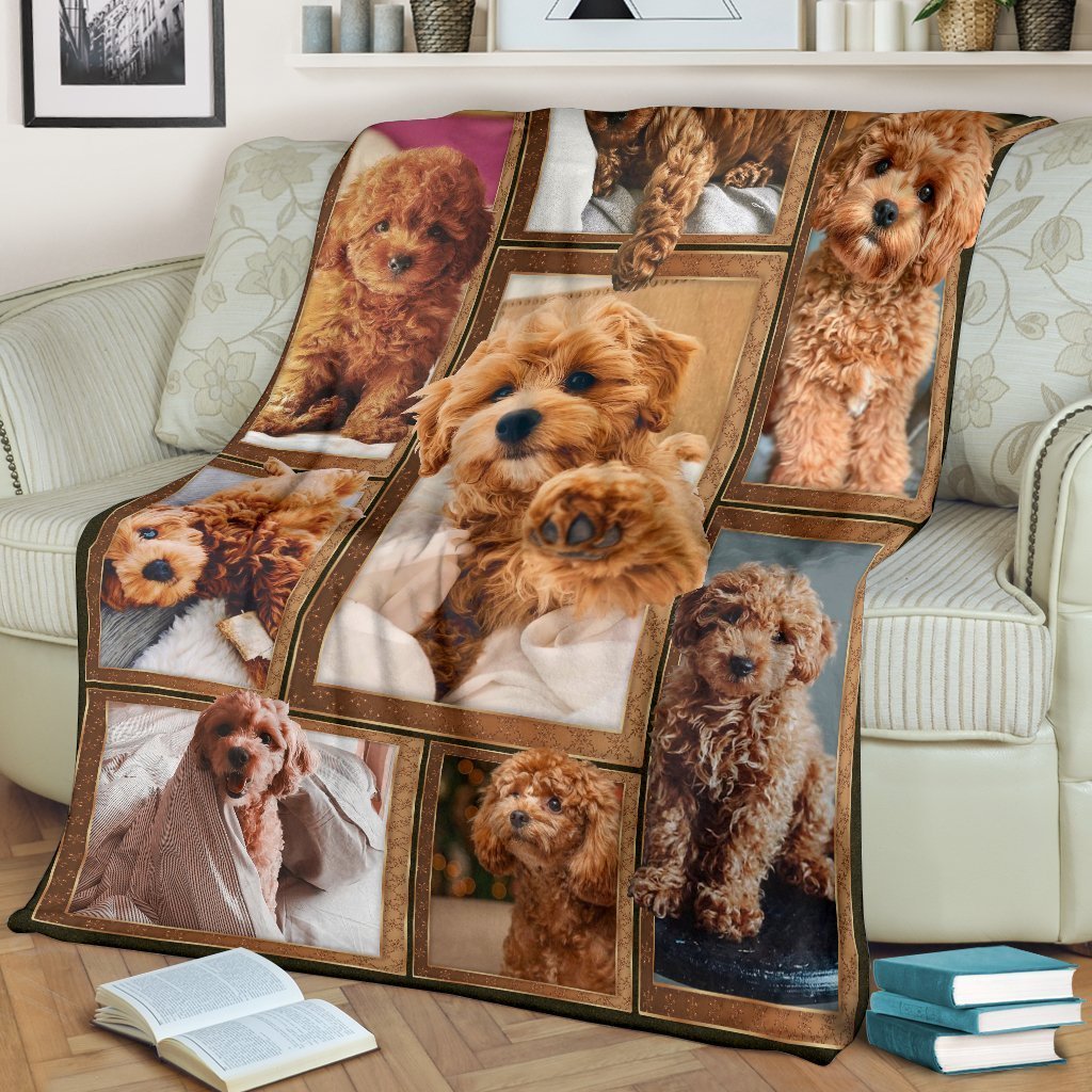 Cute Poodle Fleece Blanket Dog Frame Style-Gear Wanta