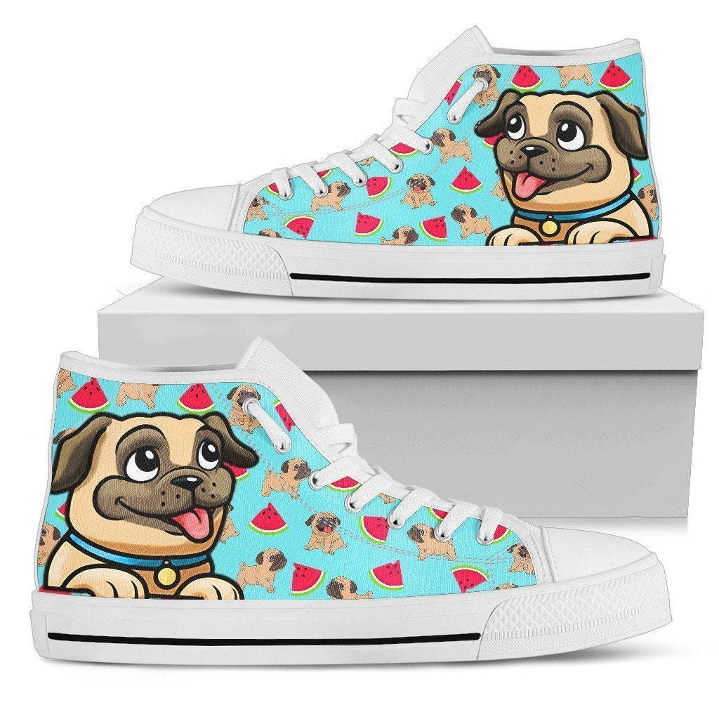 Cute Pug Shoes High Top For Women Love Pug-Gear Wanta