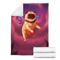 Cute Pug Wings Fleece Blanket Funny Dog Lover-Gear Wanta