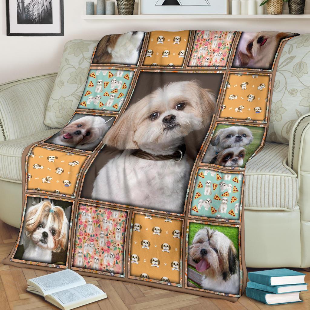 Cute Shih Tzu Fleece Blanket Dog Frame Style-Gear Wanta