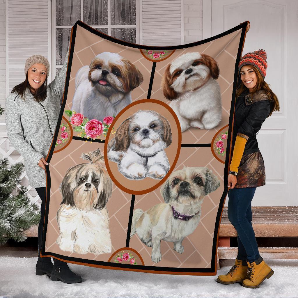 Cute Shih Tzu Fleece Blanket Dog-Gear Wanta