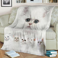 Cute White Cats Fleece Blanket For Cat Lover-Gear Wanta