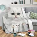 Cute White Cats Fleece Blanket For Cat Lover-Gear Wanta