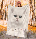 Cute White Cats Fleece Blanket For Cat Lover-Gear Wanta