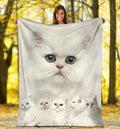 Cute White Cats Fleece Blanket For Cat Lover-Gear Wanta