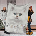 Cute White Cats Fleece Blanket For Cat Lover-Gear Wanta