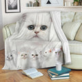 Cute White Cats Fleece Blanket For Cat Lover-Gear Wanta