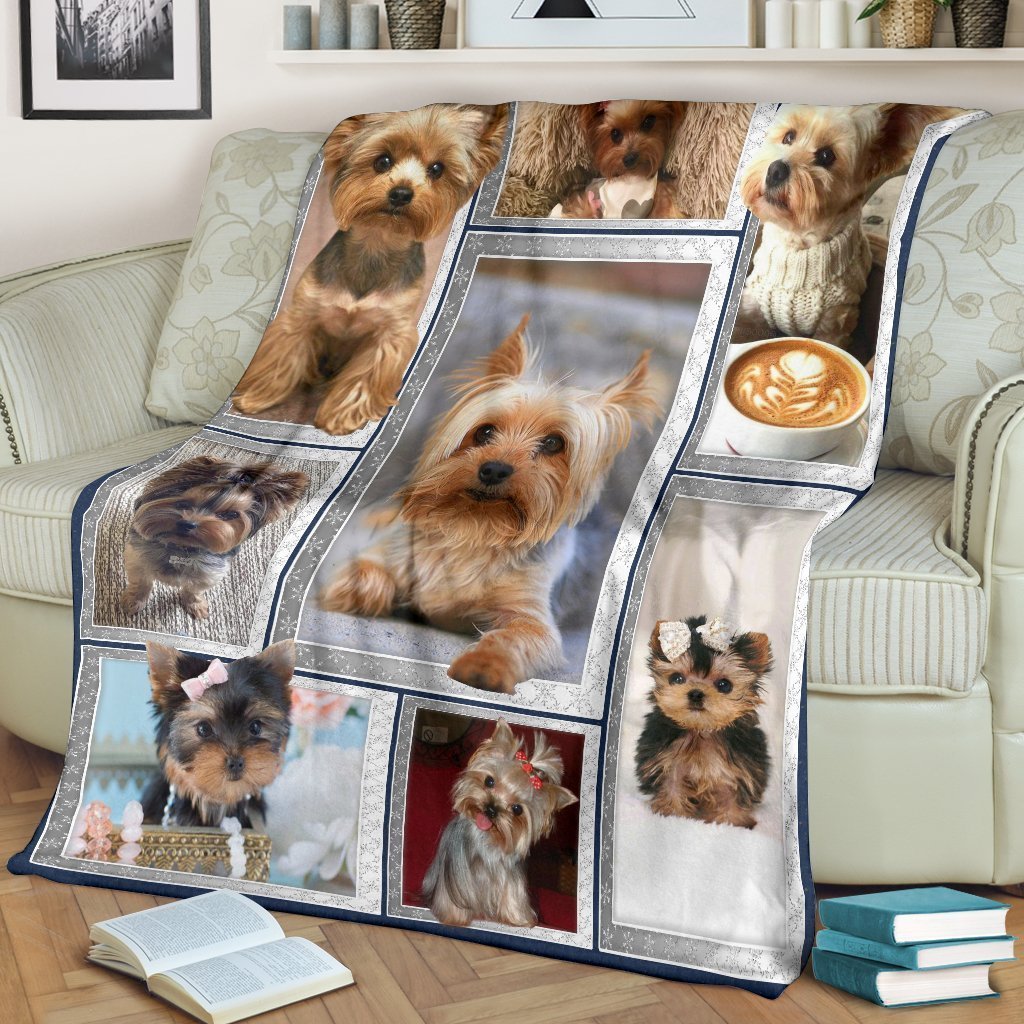 Cute Yorkshire Dog Fleece Blanket Dog Lover-Gear Wanta