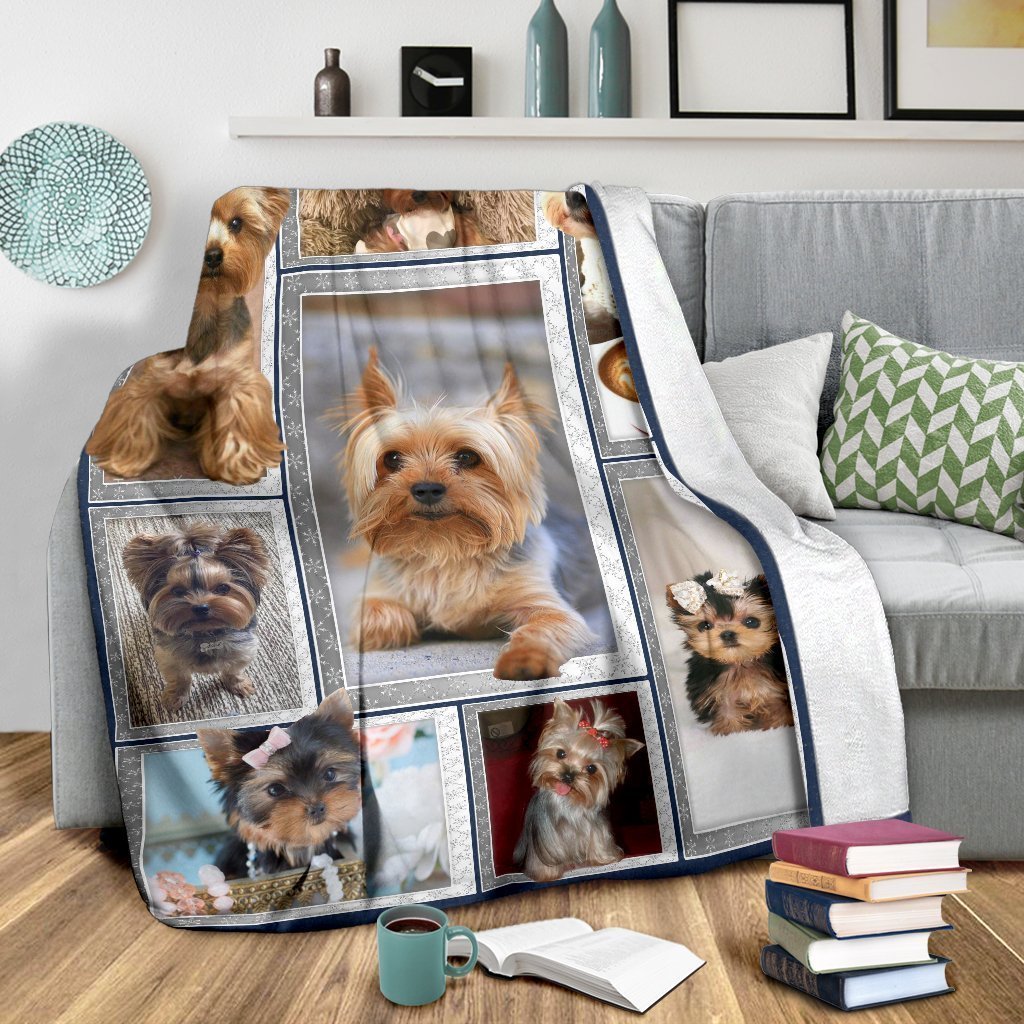 Cute Yorkshire Dog Fleece Blanket Dog Lover-Gear Wanta