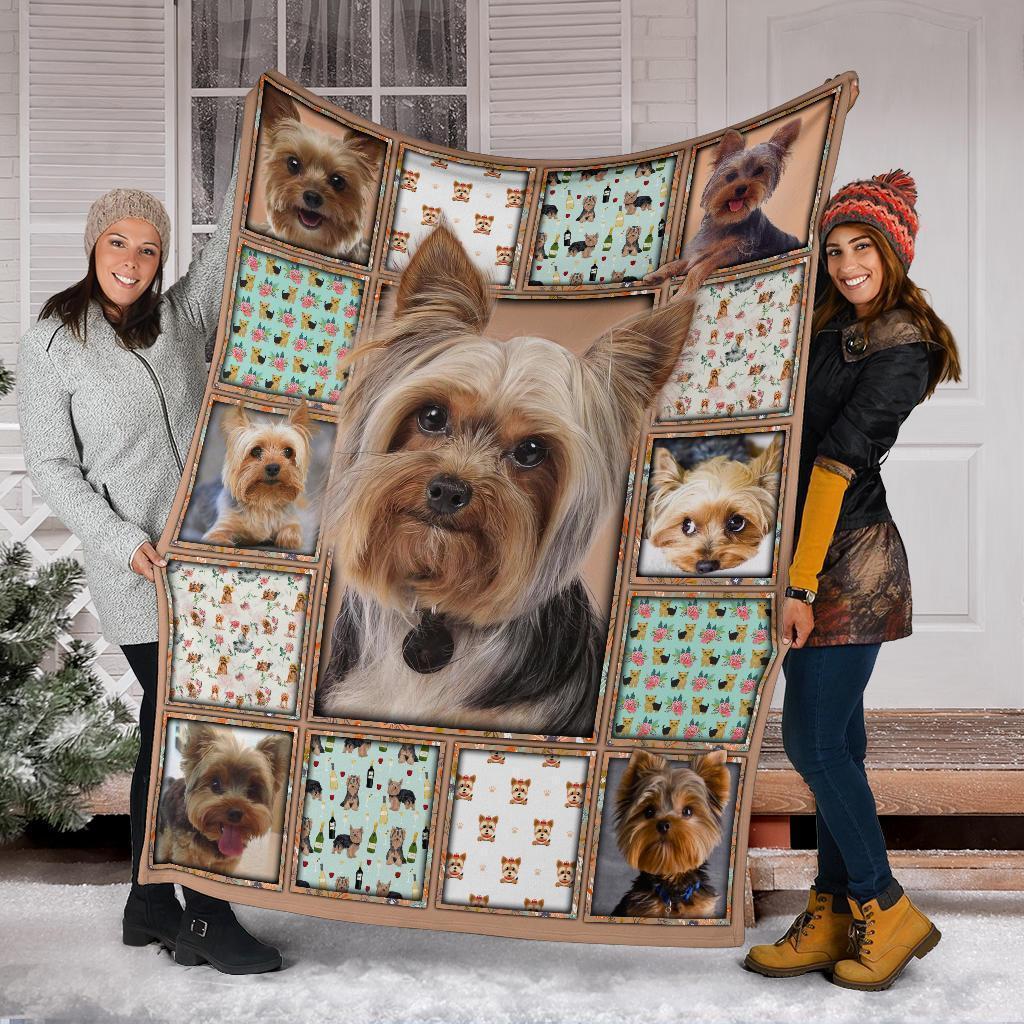 Cute Yorkshire Face Fleece Blanket Dog-Gear Wanta
