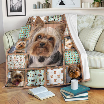 Cute Yorkshire Face Fleece Blanket Dog-Gear Wanta