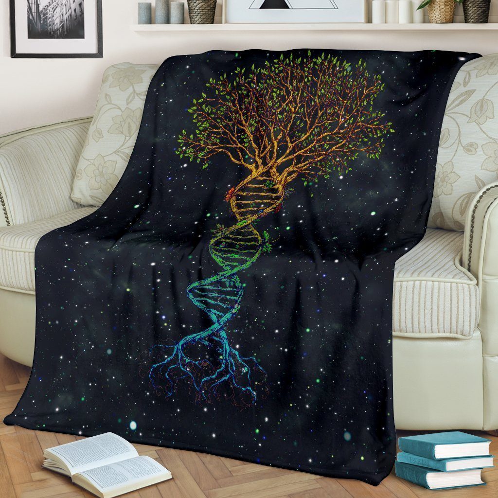 DNA Tree of Life Fleece Blanket Gift For Earth Lover-Gear Wanta