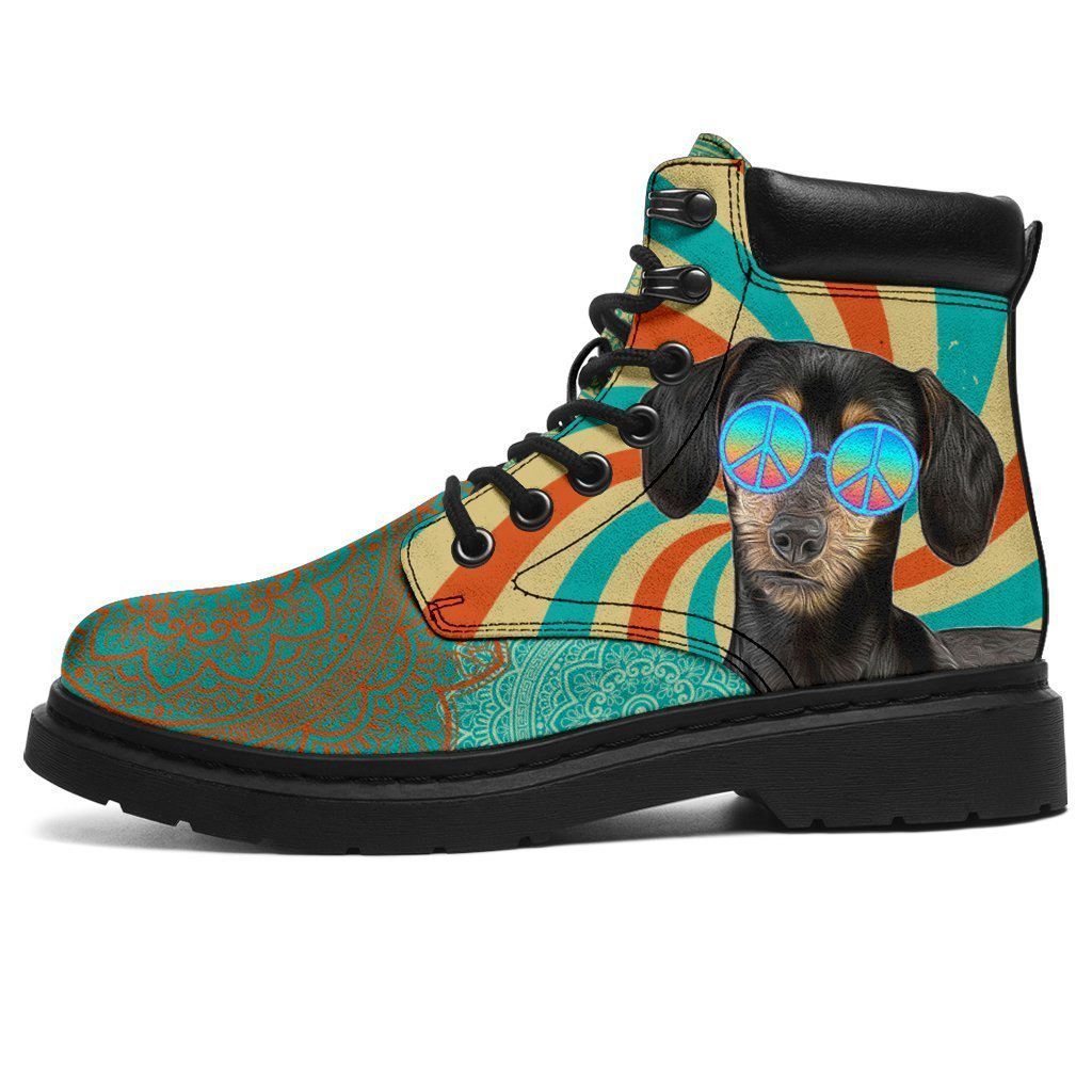 Dachshund Dog Boots Shoes Hippie Style Funny-Gear Wanta