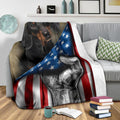 Dachshund Fleece Blanket American Flag-Gear Wanta