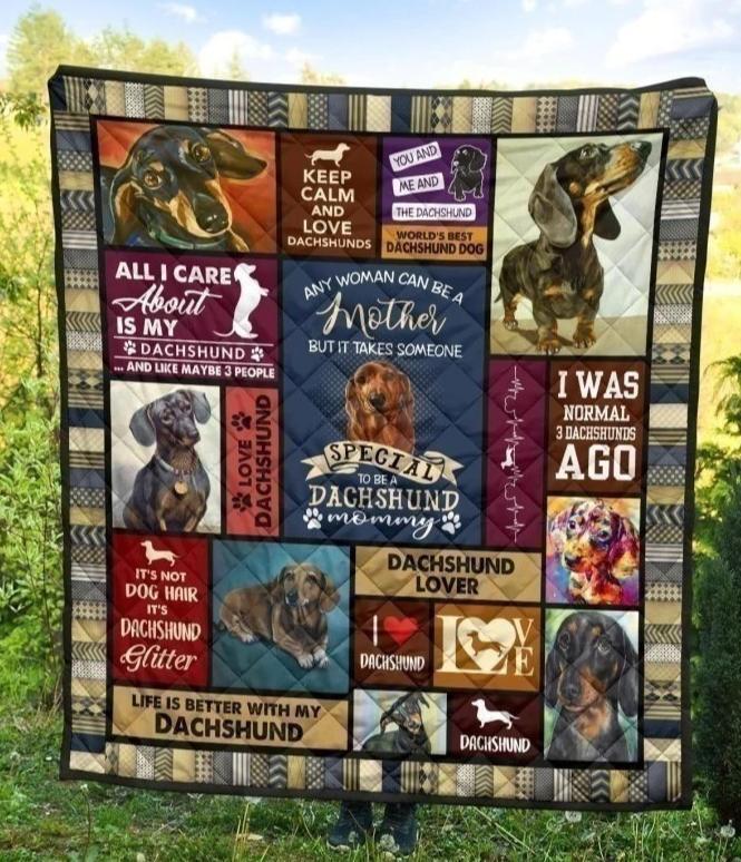 Dachshund Mom Quilt Blanket Funny Gift For Dog Lover-Gear Wanta