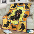 Dachshund Yellow Fleece Blanket Frame-Gear Wanta