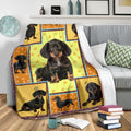 Dachshund Yellow Fleece Blanket Frame-Gear Wanta