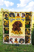 Dachshund You Are My Sunshine Blanket Sunflower-Gear Wanta