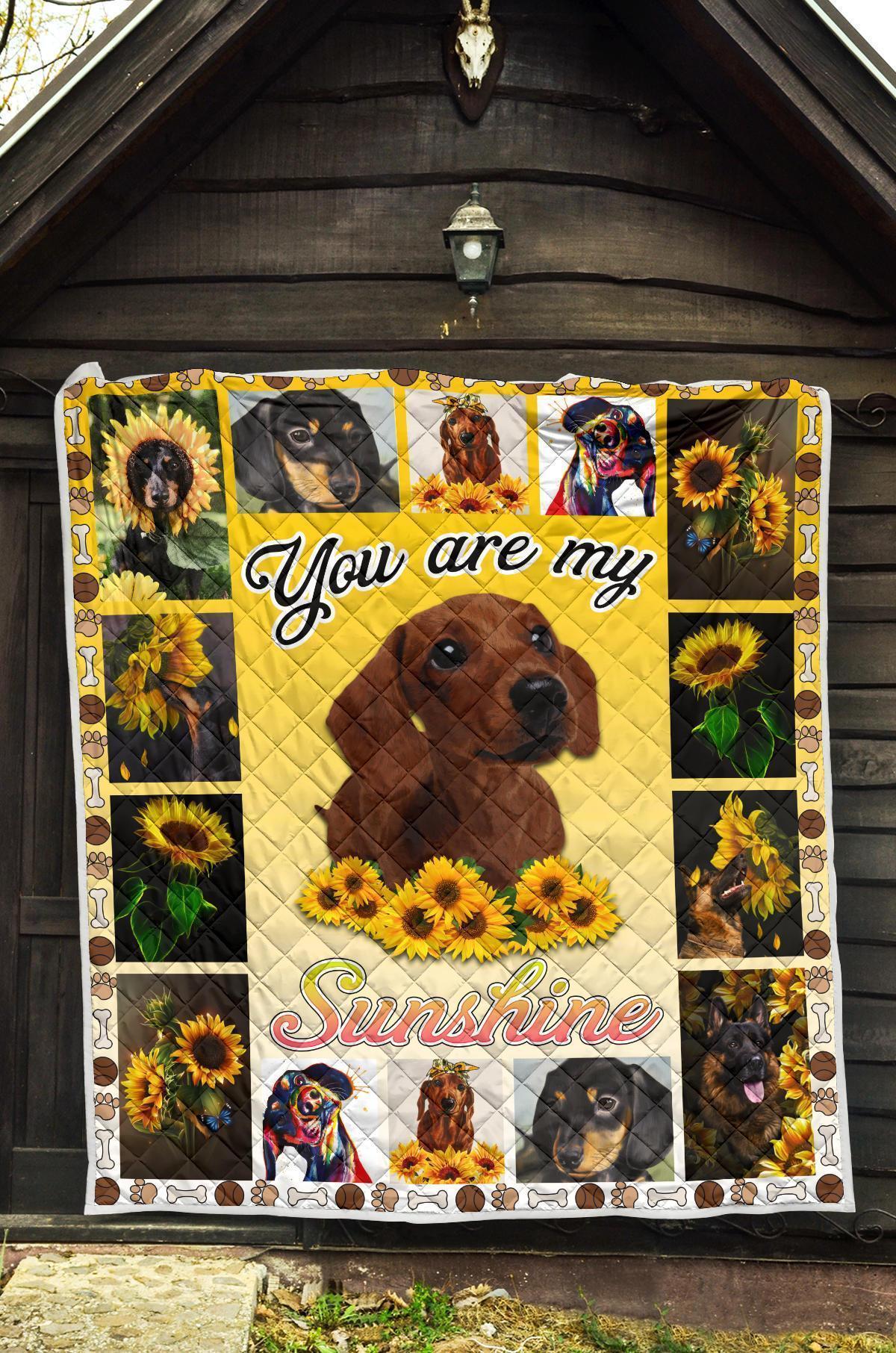 Dachshund You Are My Sunshine Blanket Sunflower-Gear Wanta