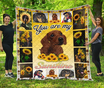 Dachshund You Are My Sunshine Blanket Sunflower-Gear Wanta