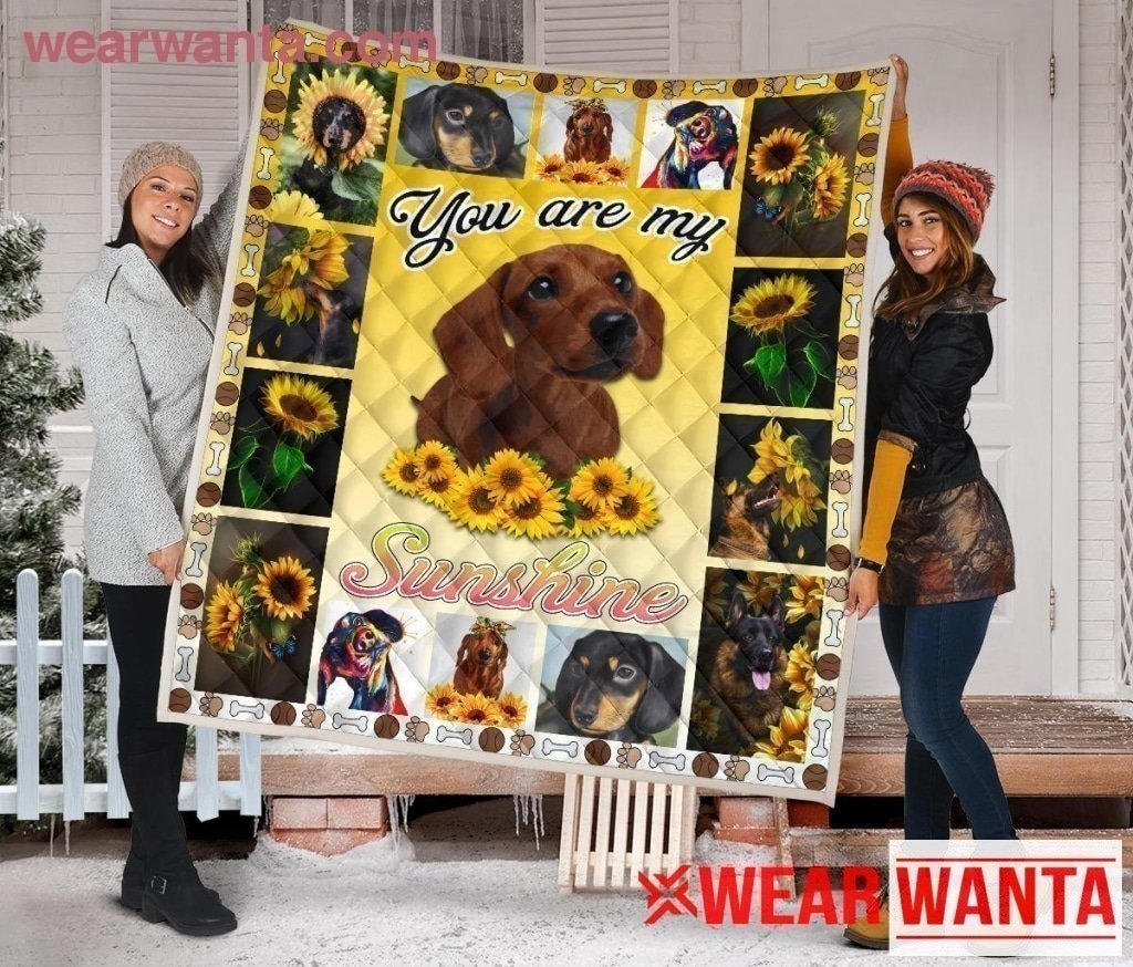 Dachshund You Are My Sunshine Sunflower Blanket For Dog Lover-Gear Wanta